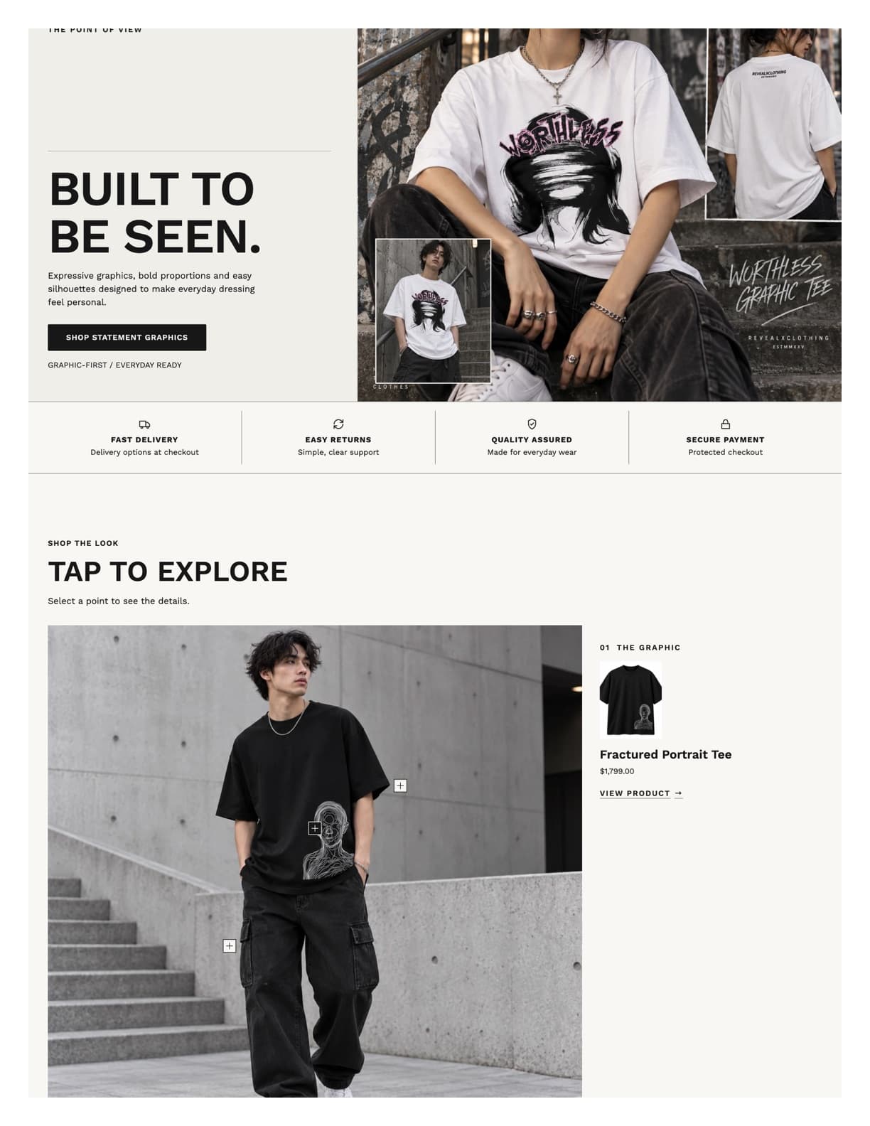 REVEAL demo with editorial campaign storytelling and Shop the Look hotspot experience