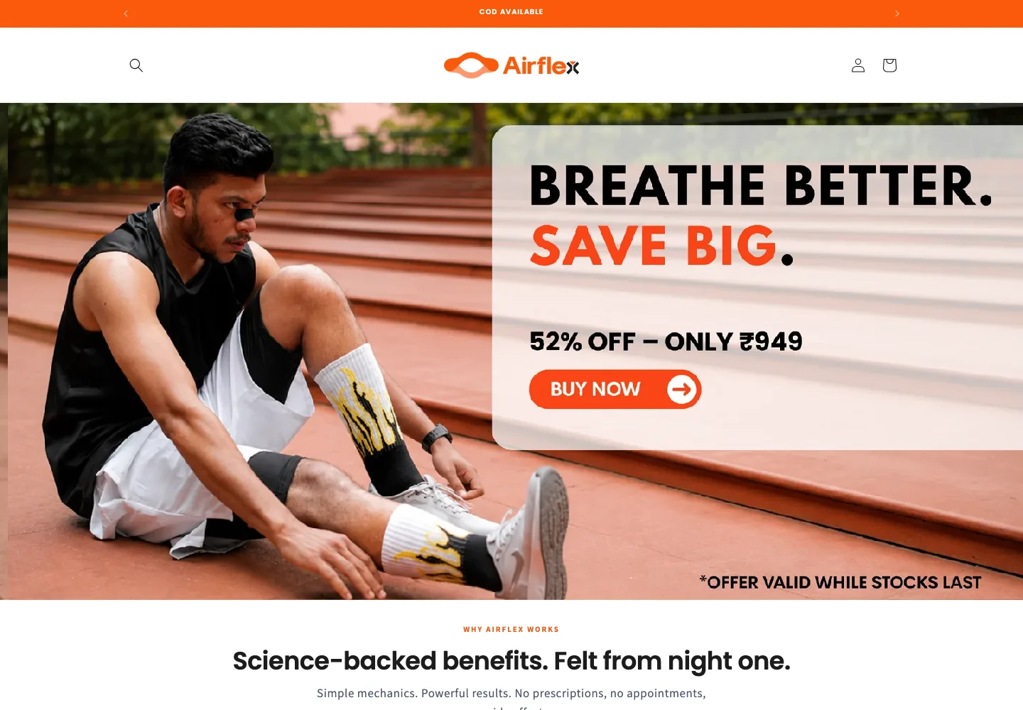 Airflex India Shopify storefront preview