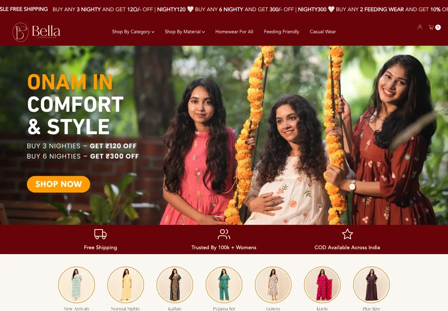 Bella Loungewear Shopify storefront case-study preview